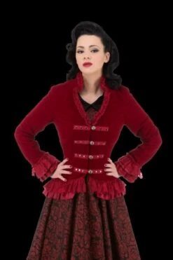 "Gothic Vampiress Jacket In Red Velvet" HD Hollywood Costume