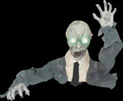 "Groundbreaker Zombie W LED Eyes" Graveyard Halloween Prop