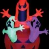 "Pumpkin With Neon Ghost" Air-Blown Inflatable Hallloween Decoration