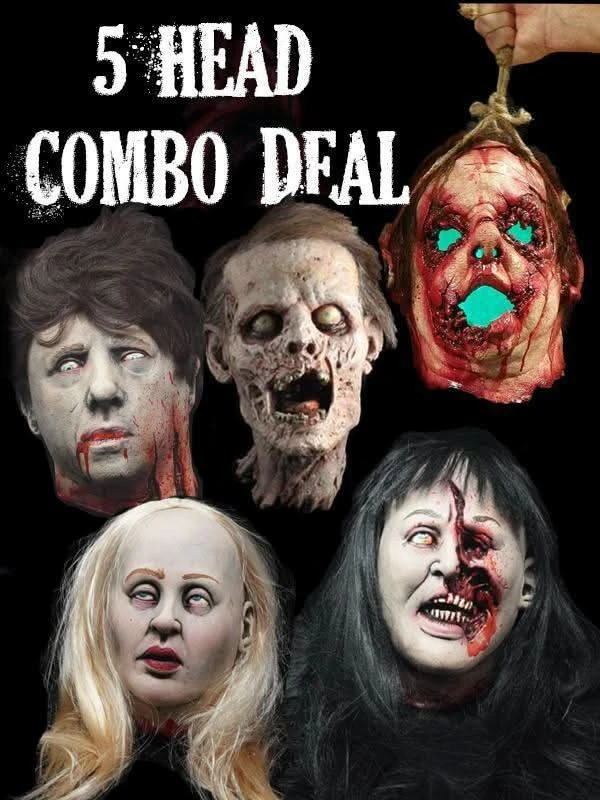 "Severed Heads Halloween Props" - 5x Package Deal