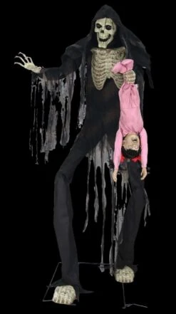"Towering Boogey Man With Child" Electric Animated Halloween Prop
